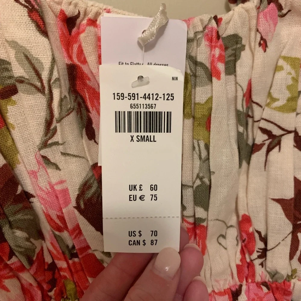 NWT Abercrombie & Fitch Puff Strap Babydoll Mini Dress XS - Picture 4 of 4